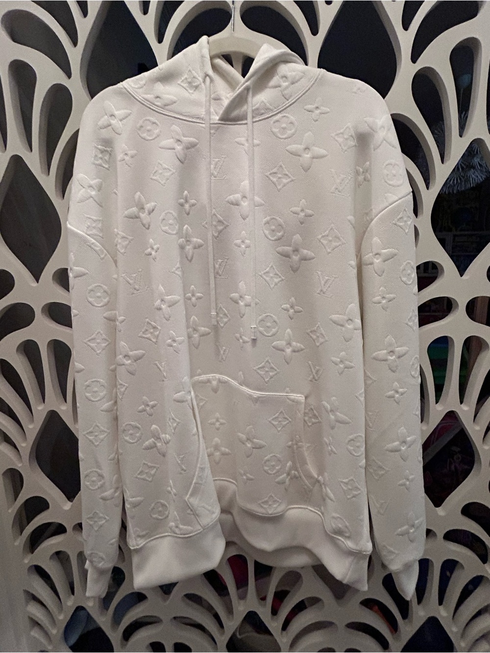 Louis Vuitton White Embossed Monogram Hoodie